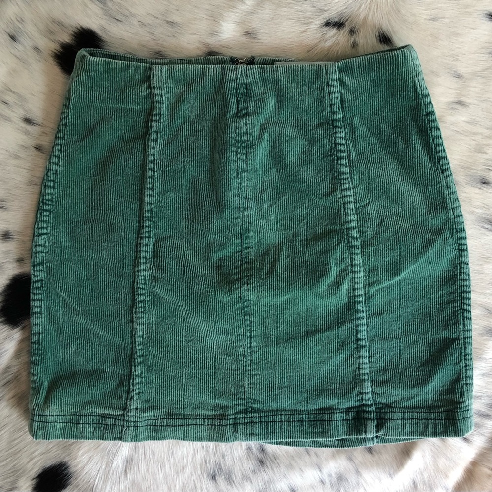 Green Free People Femme Mini Skirt Dupe